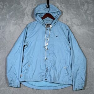 Weekend Offender Jacket Mens Medium Blue Hooded Windbreaker Admit Nothing
